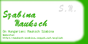 szabina mauksch business card